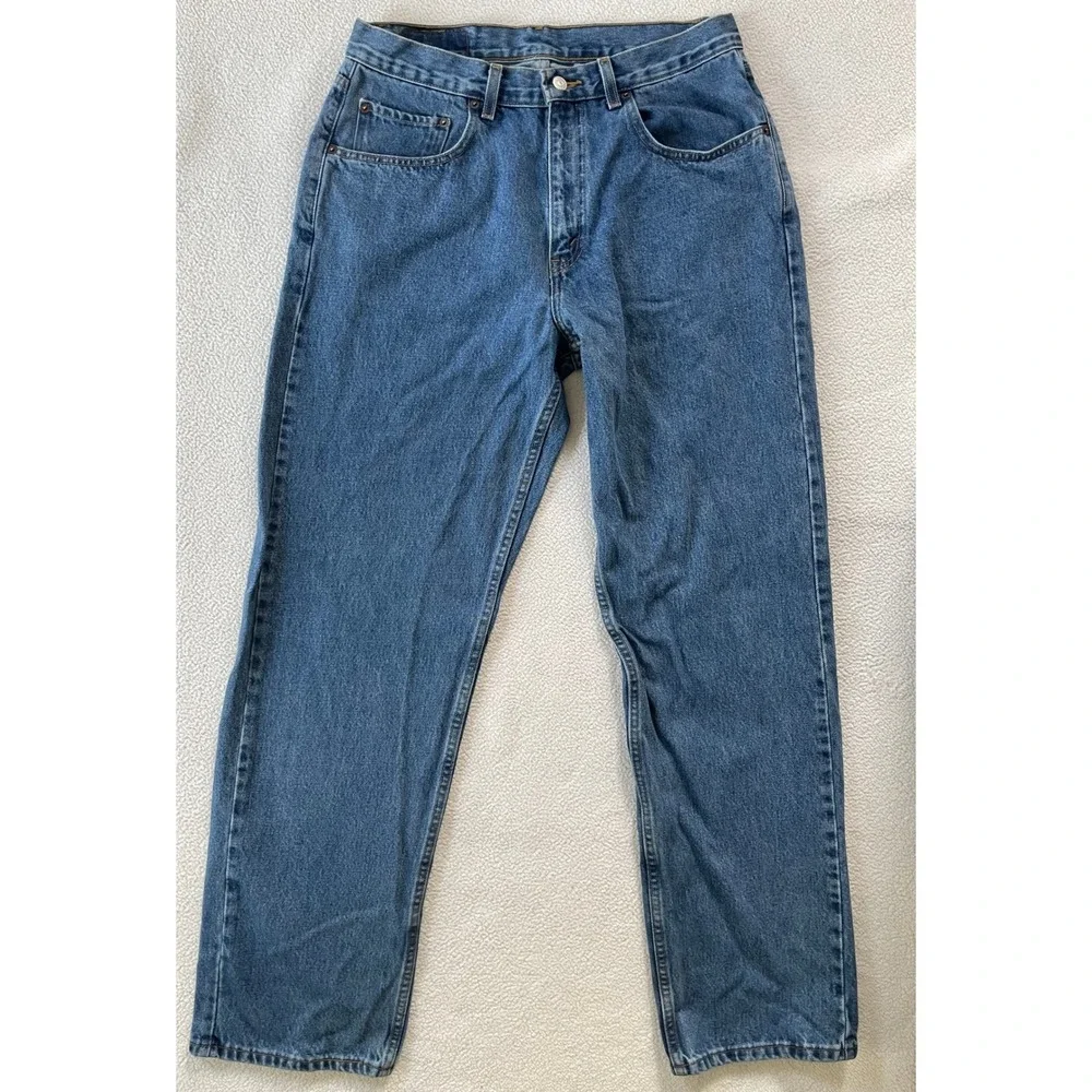 Levi's Mens 33x34 Loose Straight Fit Jeans Blue 569 Medium Wash 90s Vintage